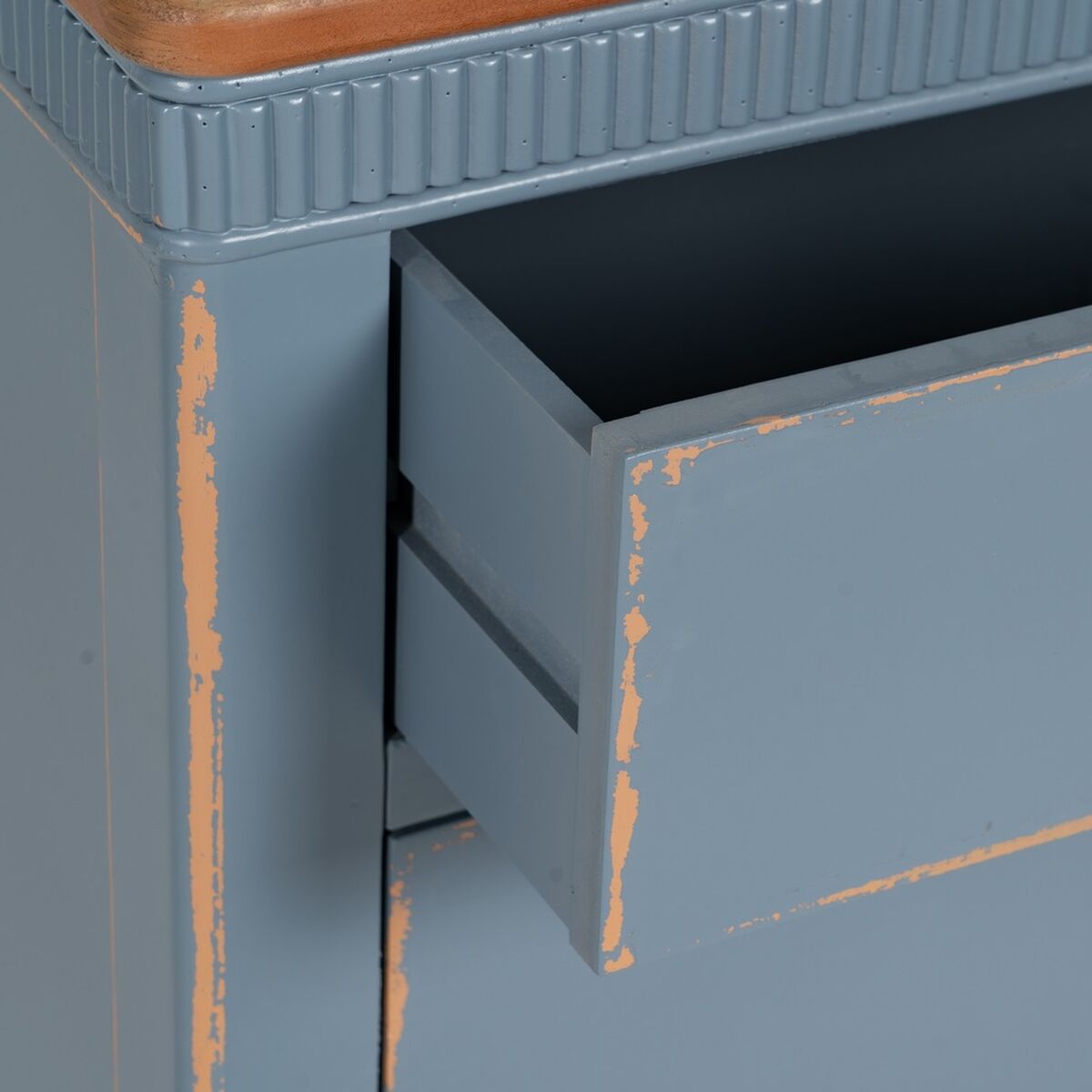 Тумба с ящиками Синий Натуральный древесина ели Деревянный MDF 115 x 45 x 90 cm-7