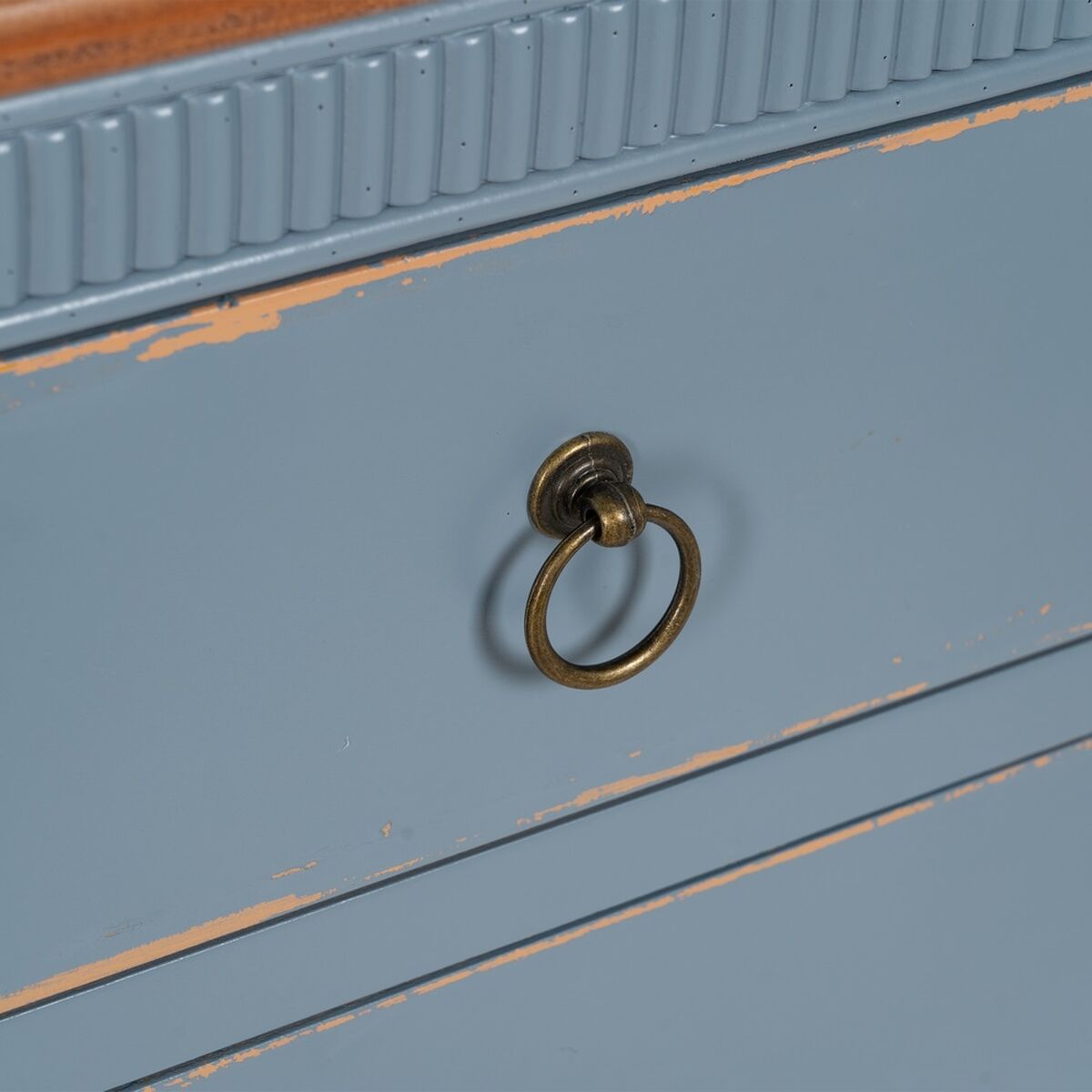 Тумба с ящиками Синий Натуральный древесина ели Деревянный MDF 115 x 45 x 90 cm-8