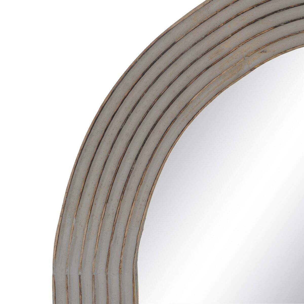 Настенное зеркало Белый Натуральный Стеклянный Древесина манго Деревянный MDF Вертикаль 64,8 x 3,8 x 108 cm-3