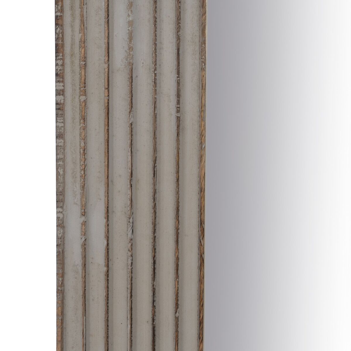 Настенное зеркало Белый Натуральный Стеклянный Древесина манго Деревянный MDF Вертикаль 64,8 x 3,8 x 108 cm-4