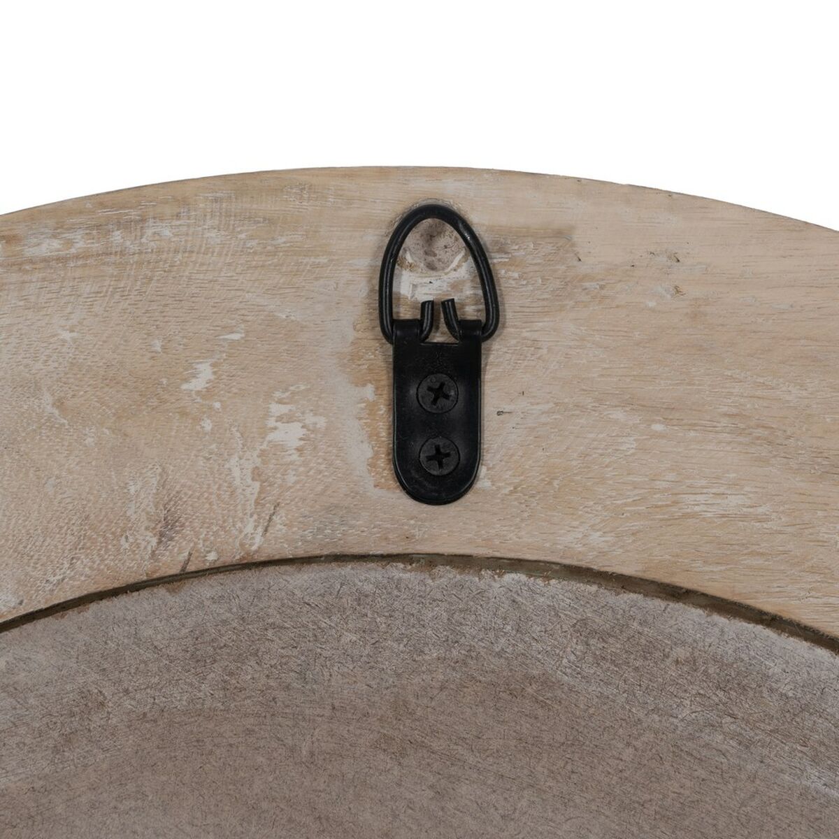 Настенное зеркало Белый Натуральный Стеклянный Древесина манго Деревянный MDF Вертикаль Круглый 61 x 2,5 x 61 cm-6