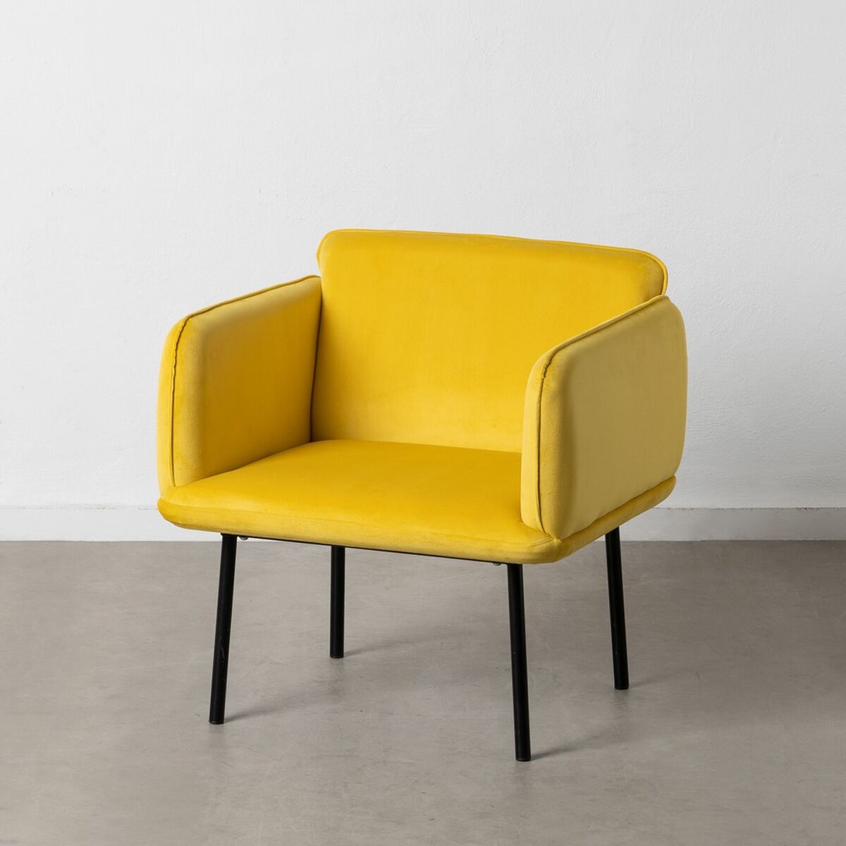 Chair Yellow Black 100% Polyester 76 x 64 x 77 cm-2
