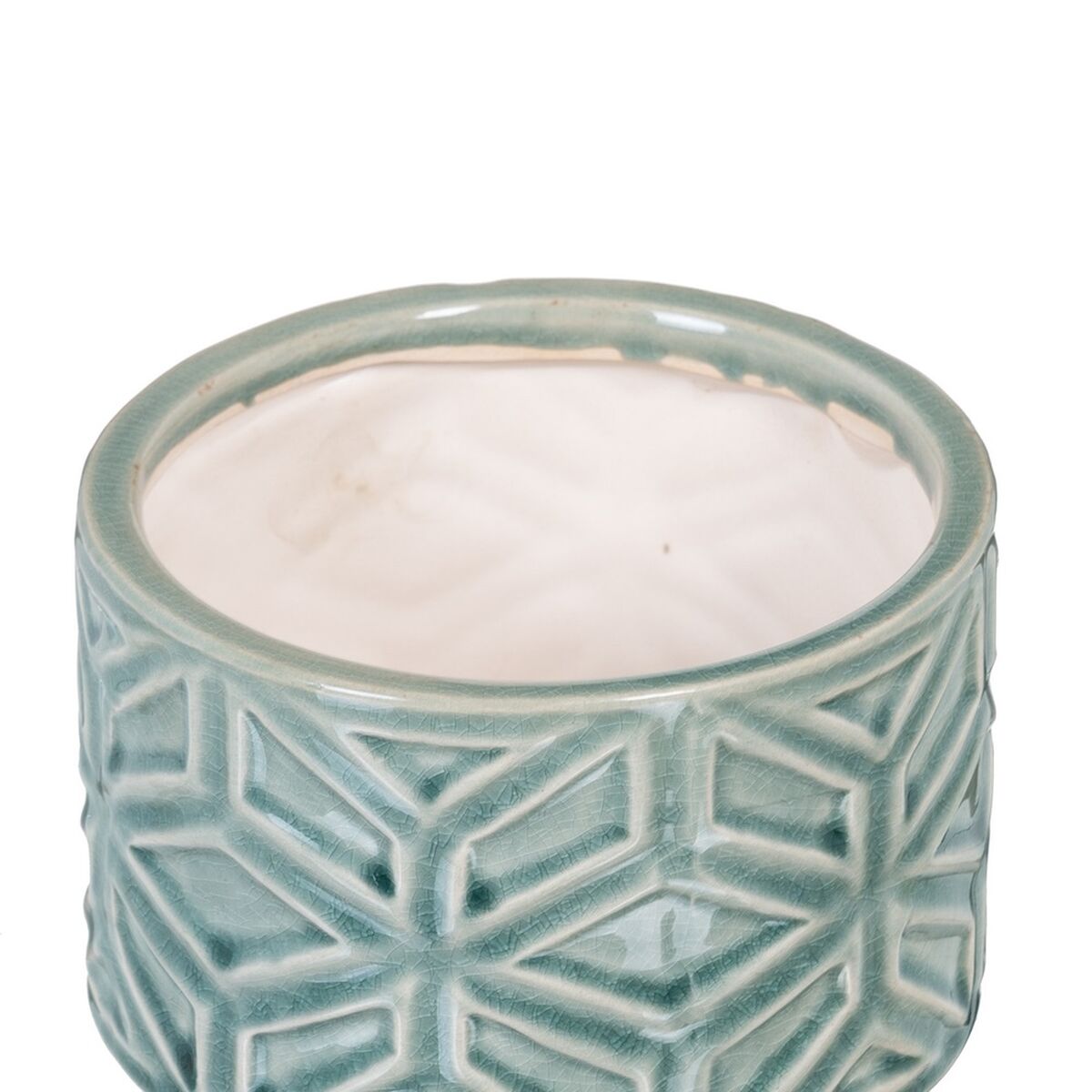 Flower Pot Stand Blue Ceramics 13.5 x 13.5 x 11.5 cm-3