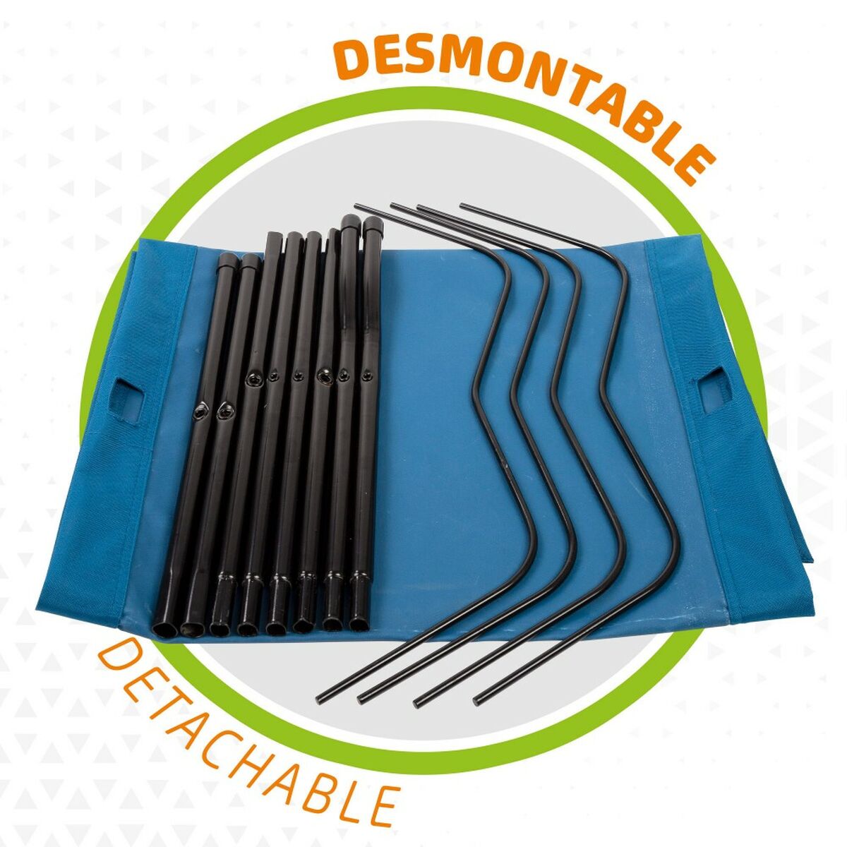 Шезлонг Aktive Синий Складной 180 x 18 x 60 cm (6 штук)-4