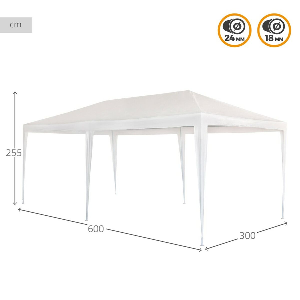 Беседка Aktive 300 x 255 x 600 cm Металл Белый Пластик-3