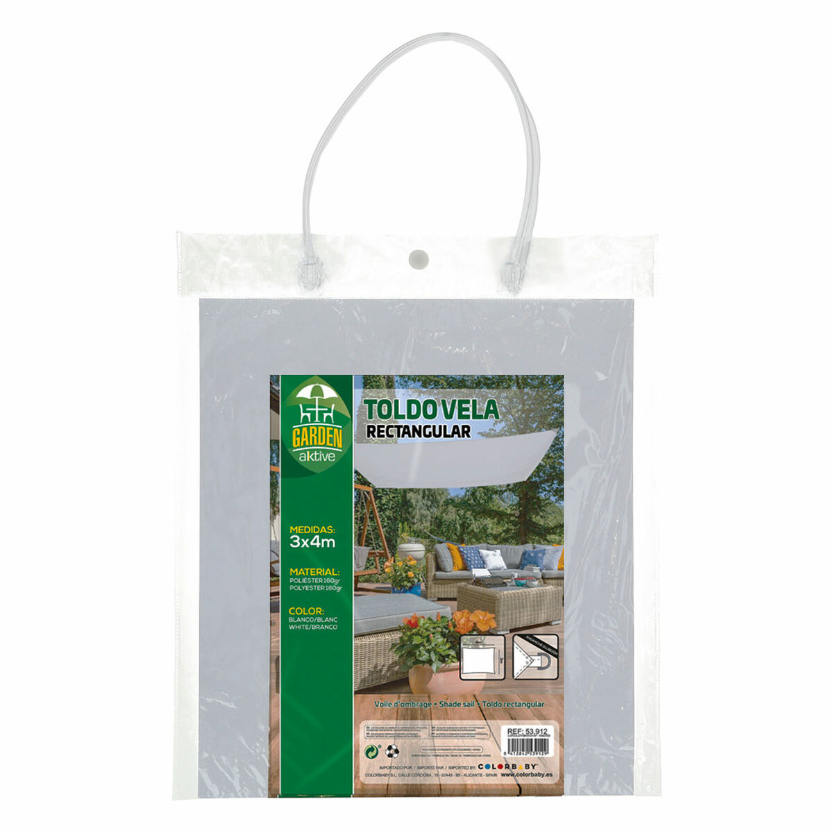 Навесы Aktive Треугольный Белый 300 x 0,5 x 400 cm (4 штук)-4