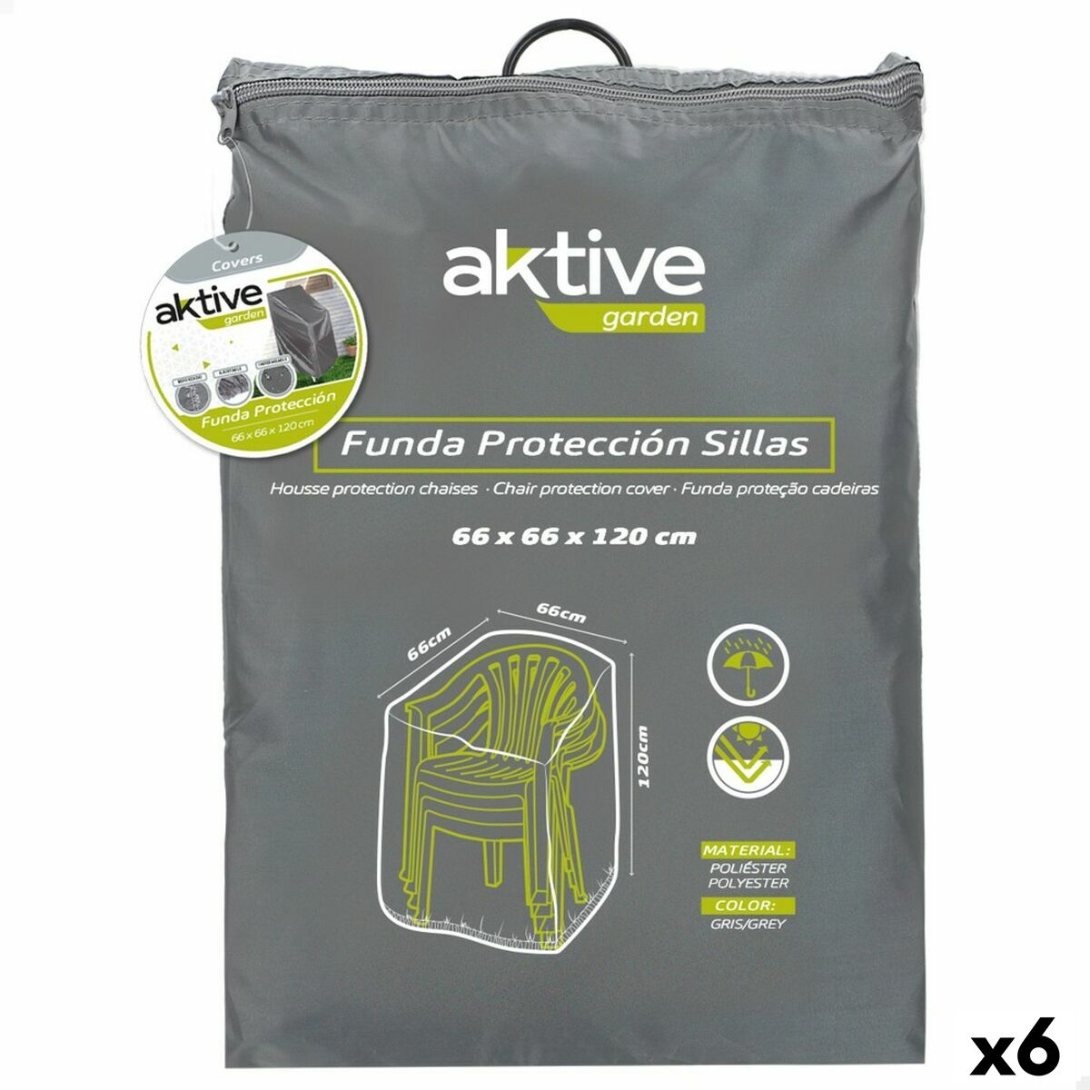 Чехол для кресла Aktive 66 x 120 x 66 cm (6 штук)-2