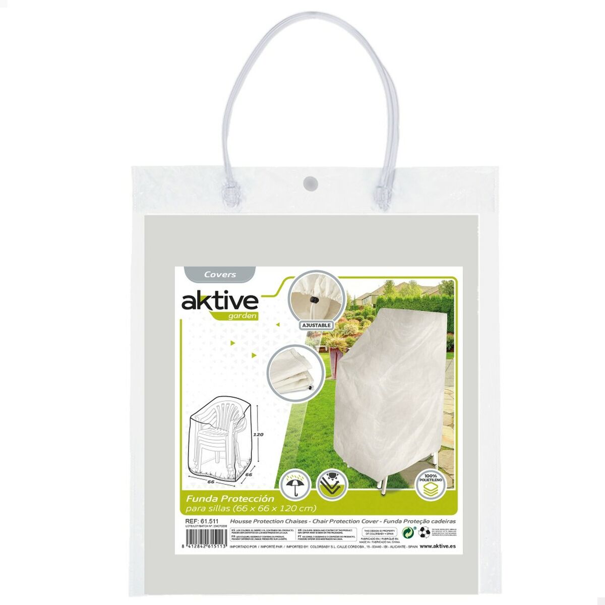 Чехол для кресла Aktive полиэтилен 66 x 120 x 66 cm (6 штук)-3