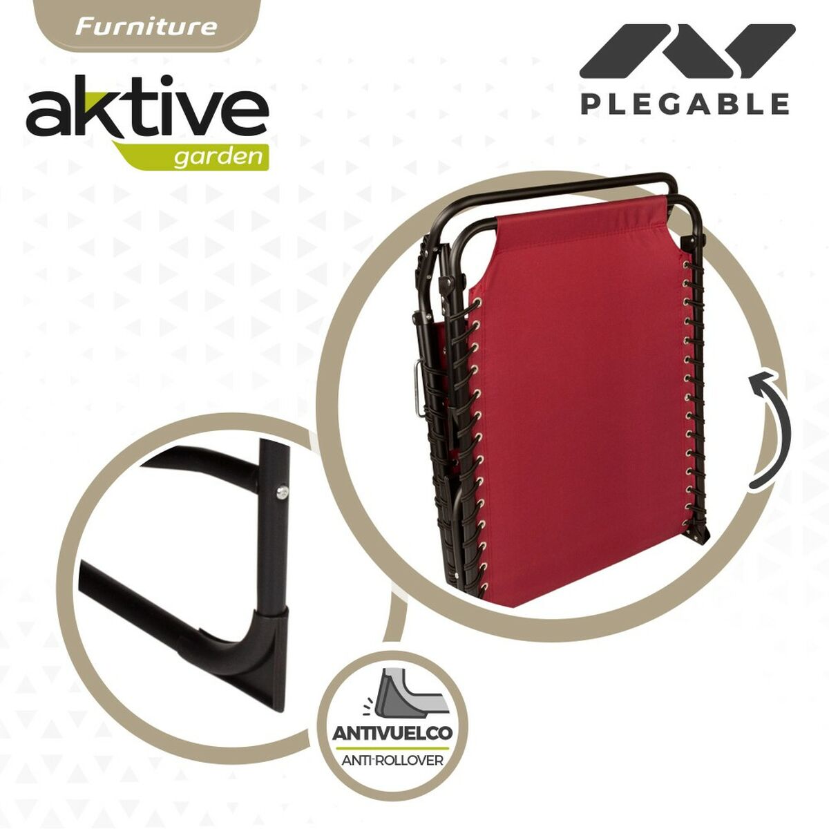 Шезлонг Aktive 190 x 32 x 58 cm-3