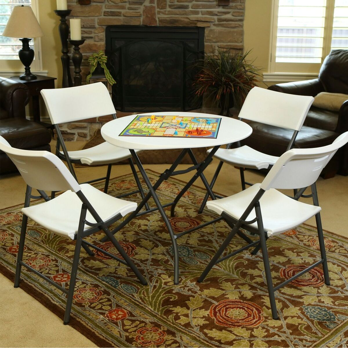 Mesa auxiliar Lifetime branco 83,5 x 73,5 x 83,5 cm Aço Plástico-2