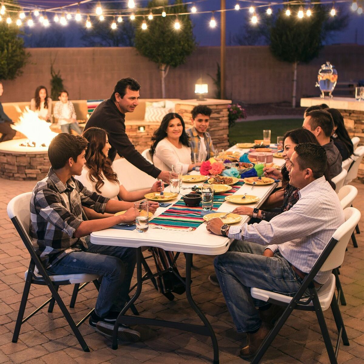 Складной стол Lifetime Белый Сталь Пластик 182 x 73,5 x 76 cm-3