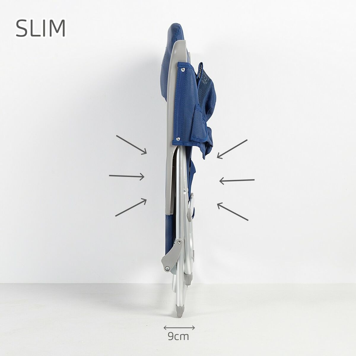 Пляжный стул Aktive Slim Складной Тёмно Синий 47 x 87 x 58 cm (2 штук)-3