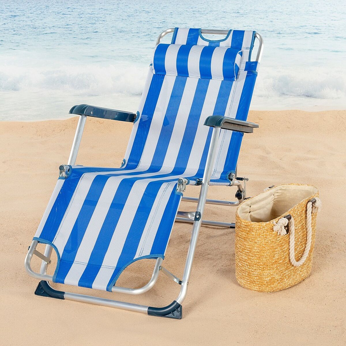 Лежащий лежак Aktive В полоску 153 x 33 x 47 cm-2