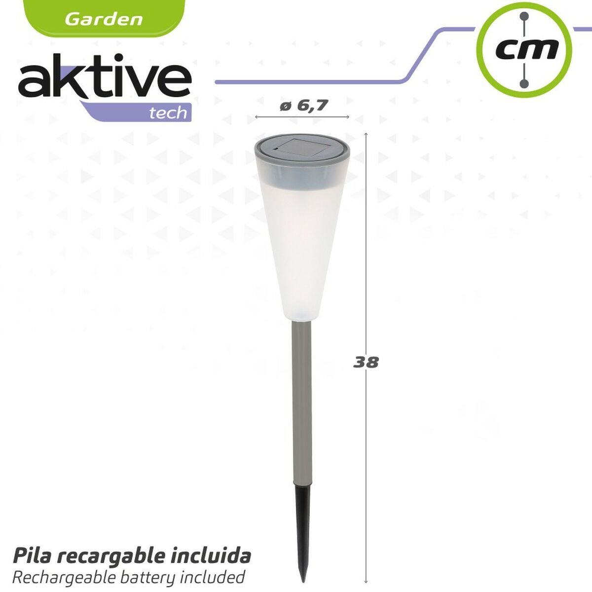 Солнечный садовый штырь Aktive Пластик 6,7 x 39 x 6,7 cm (24 штук)-6