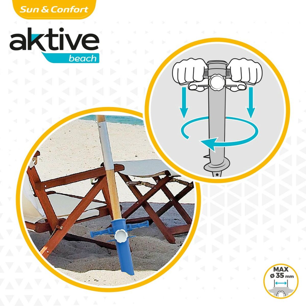 Штырь для зонтика Aktive Пляж 16 x 32 x 9,5 cm (20 штук)-3