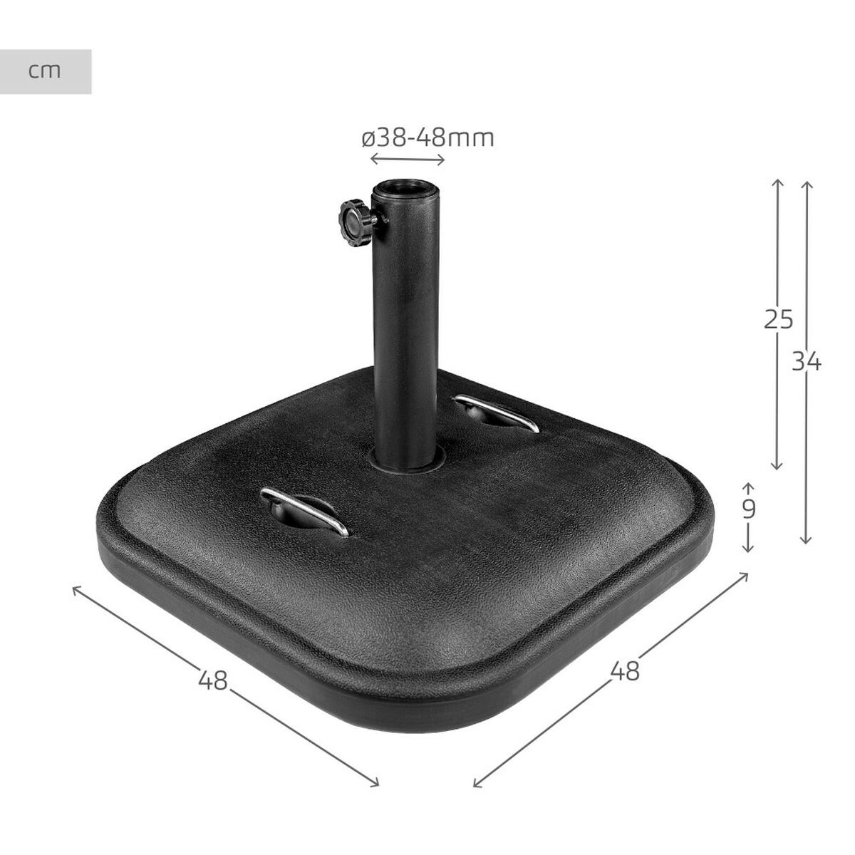 Основание для пляжного зонта Aktive Чёрный 100 % полиэтилен 48 x 34 x 48 cm-4