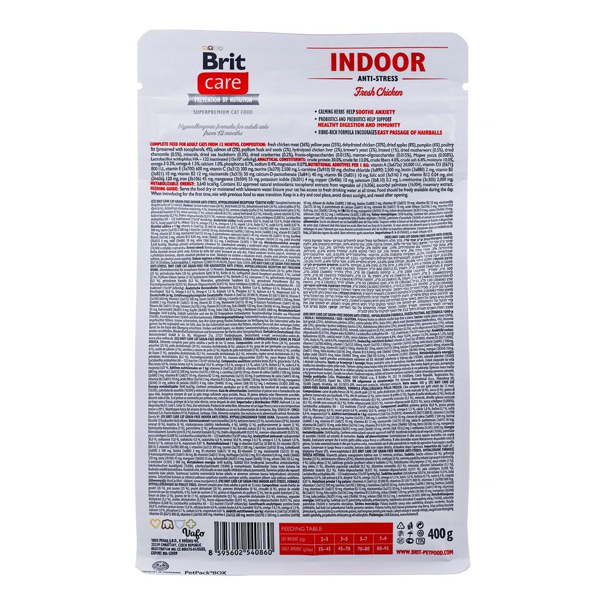 Brit Bakım Tahılsız Yetişkin Kapalı Anti-Stres Yetişkin Kedi Maması Tavuk 400g-3