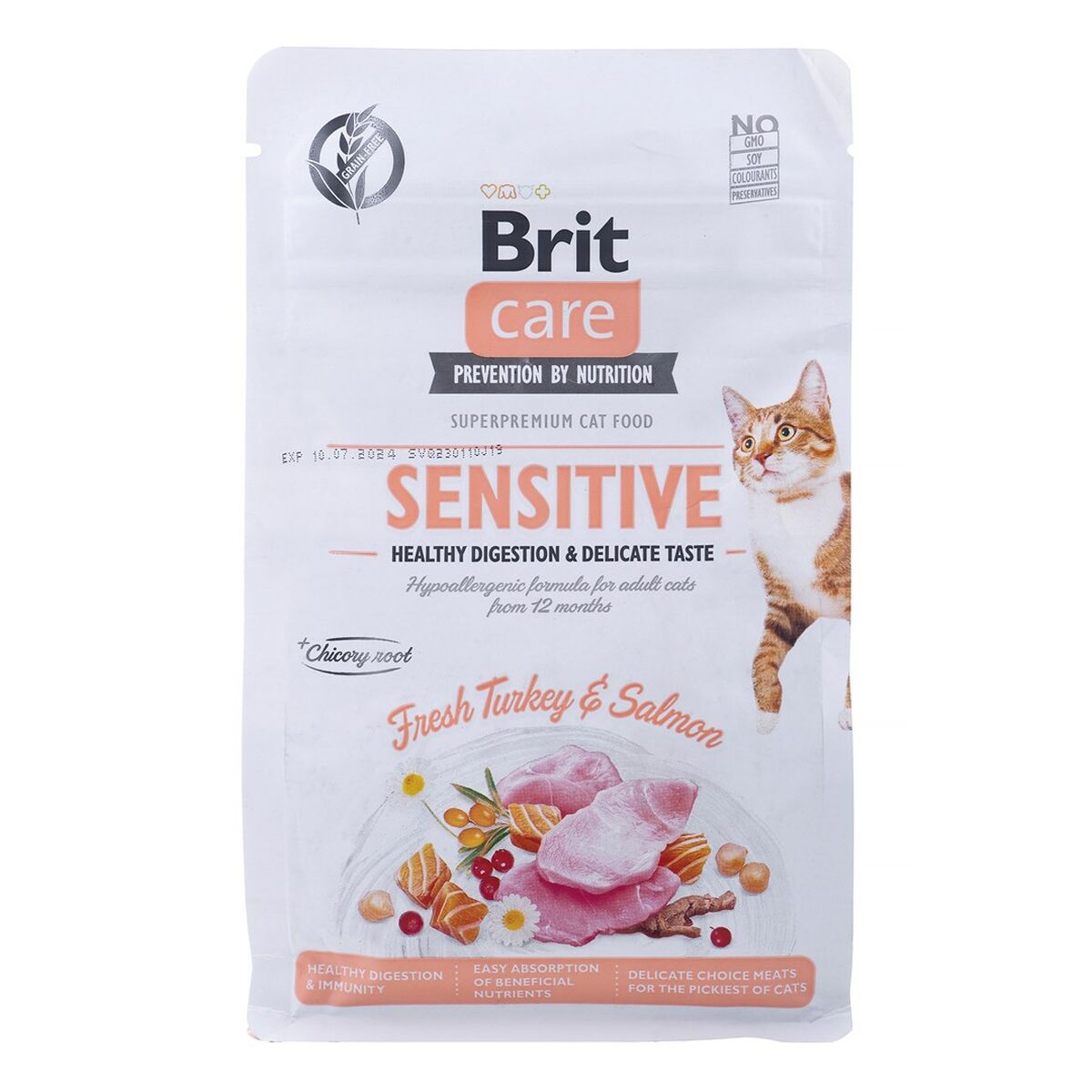 Корм для котов Brit Care Grain-Free Sensitive Для взрослых Лососевый индейка 400 g-4