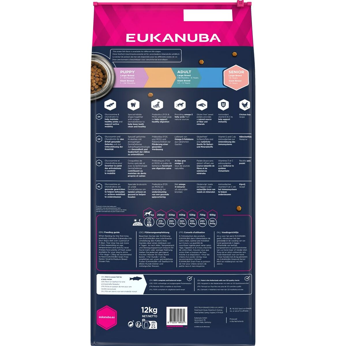 Eukanuba穀物無料シニアラージ/巨大品種シニアフィッシュ20-40 Kg 12 kg-3