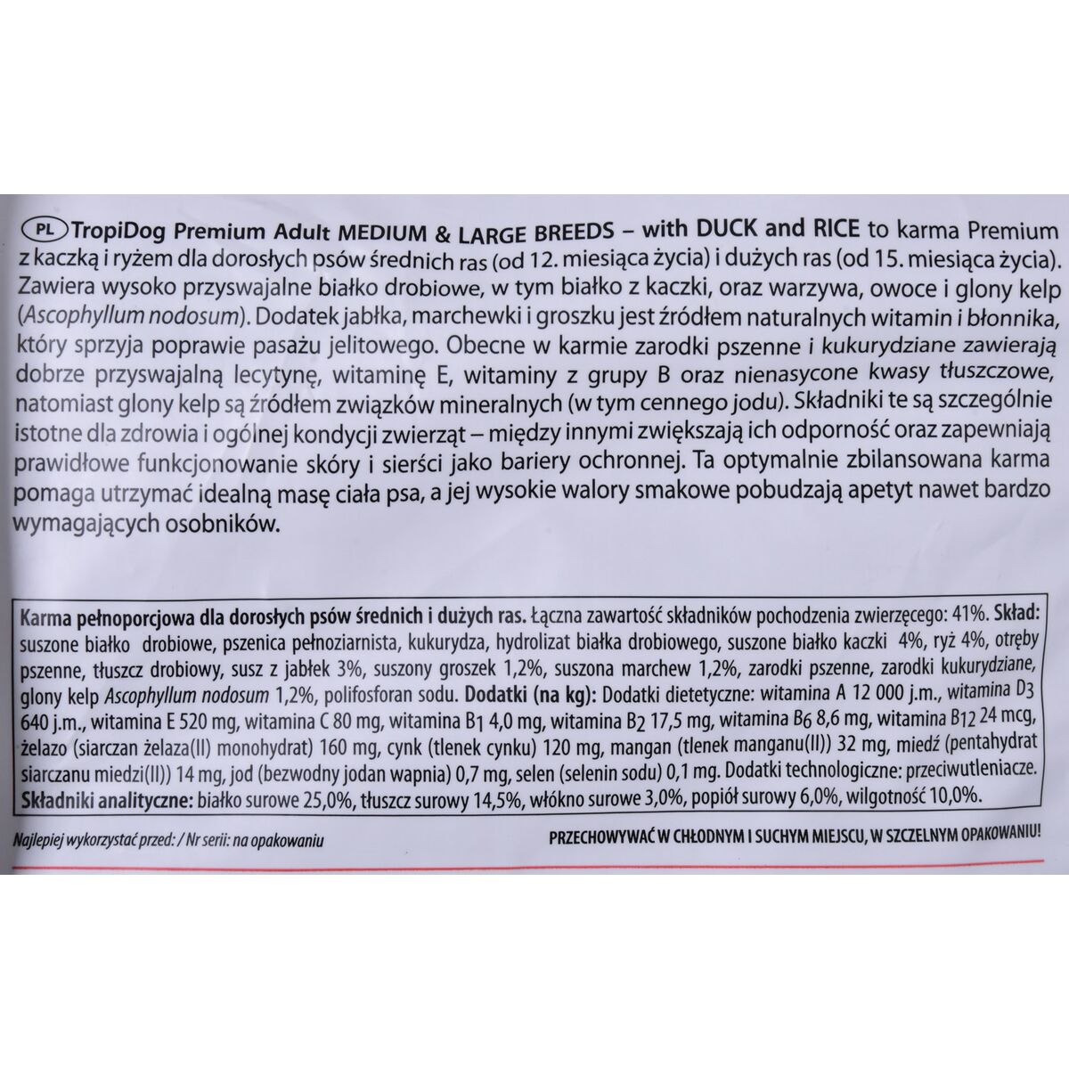 Фураж Tropi Dog Premium Adult Medium & Large Для взрослых утка птицы 12 kg-3