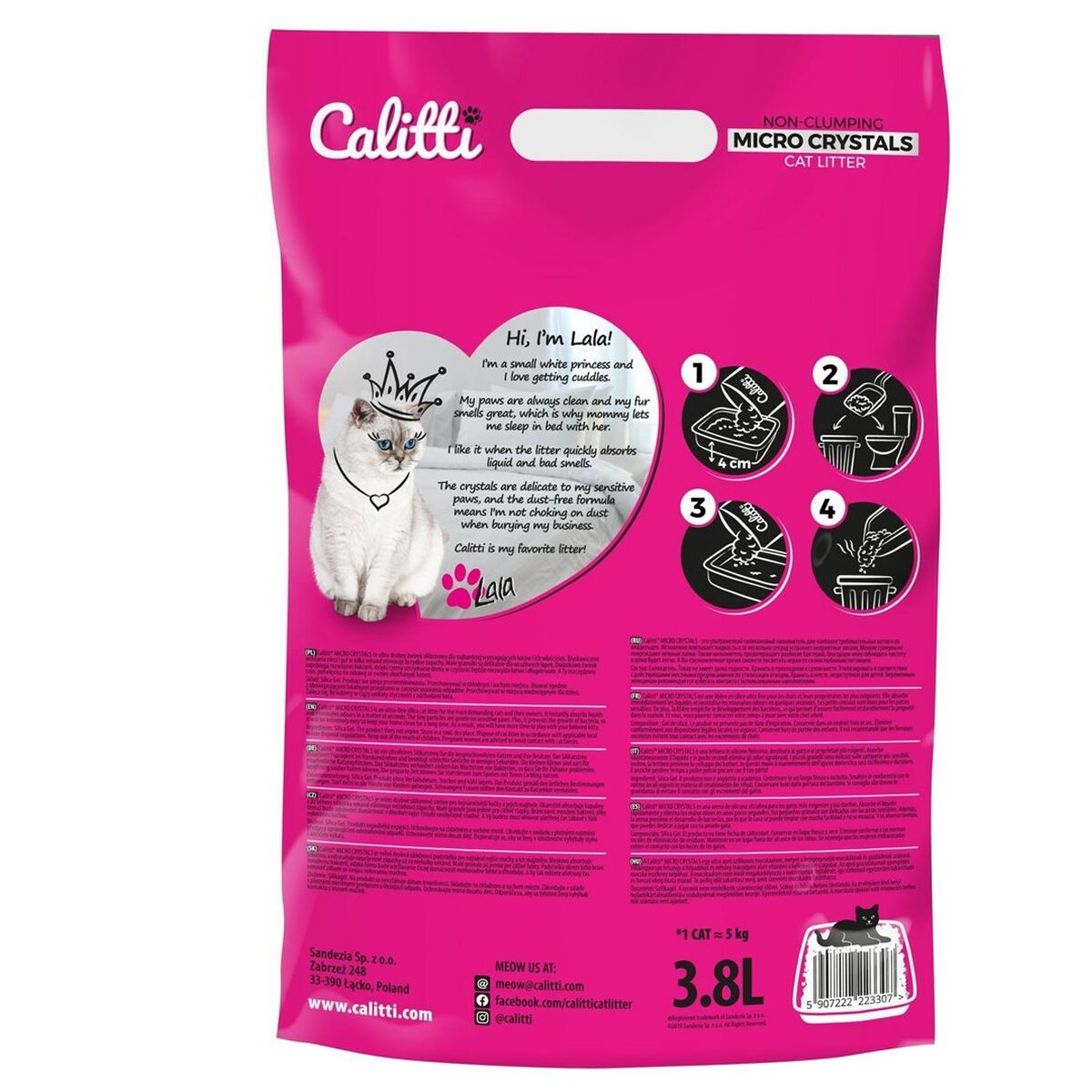 Песок для кошек Calitti Micro Crystals Пластик 3,8 L-2