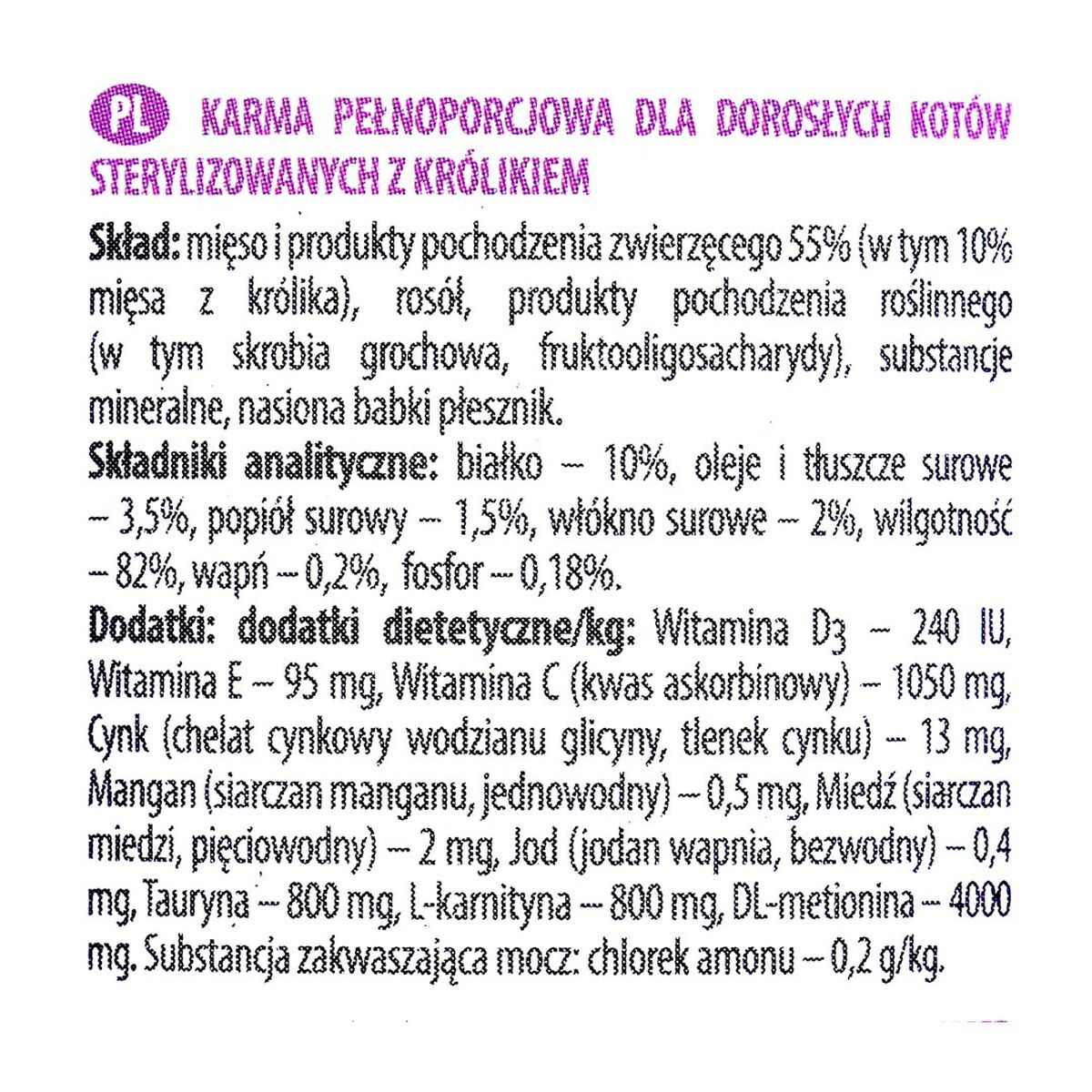 Корм для котов Dolina Noteci Piper Animals Sterilised Кролик 400 g-2