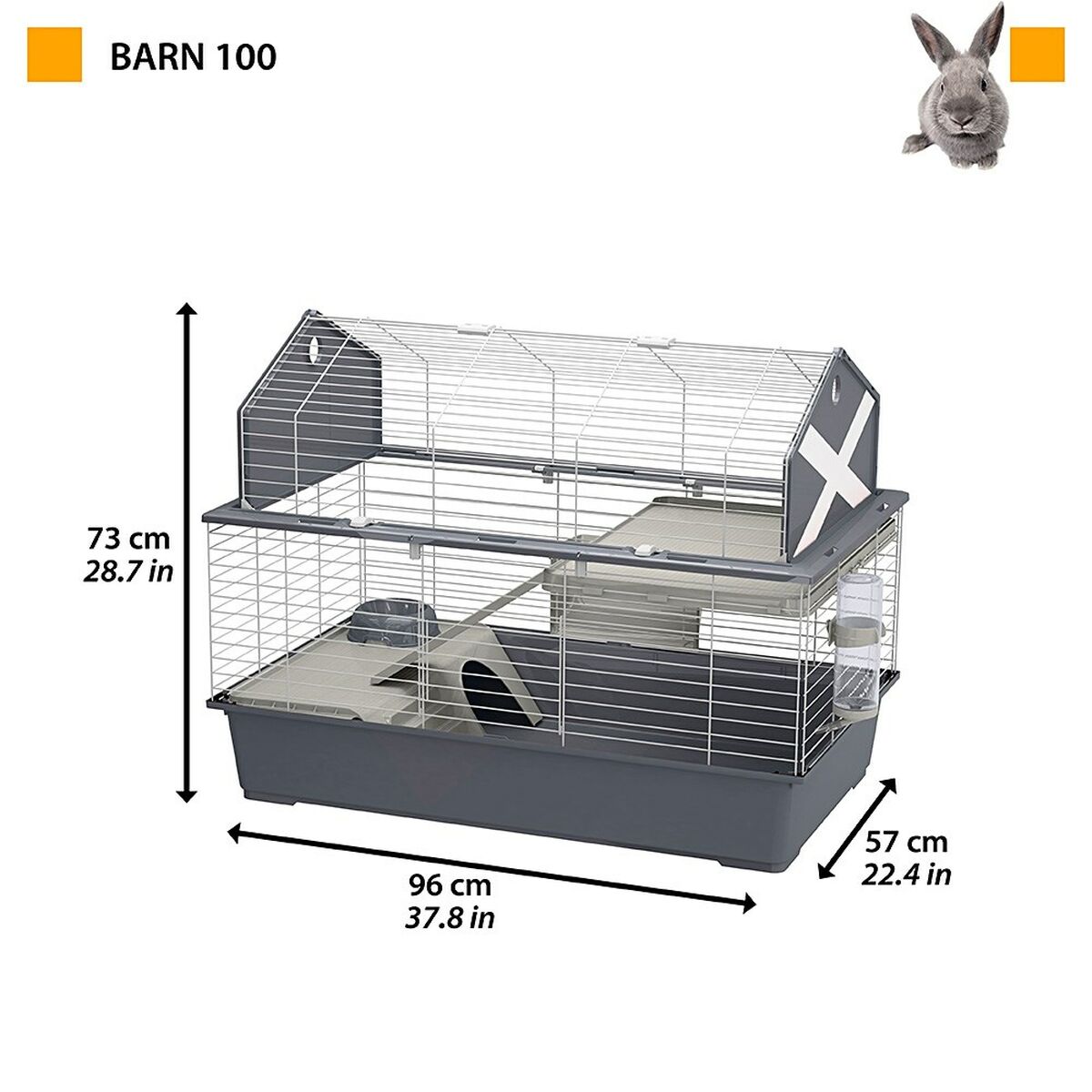 Клетка Ferplast Barn 100 Металл Пластик 96 x 73 x 50 cm-5