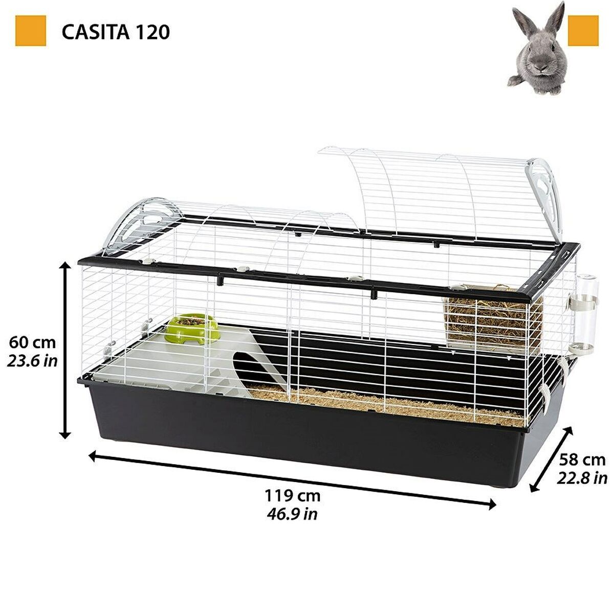 Клетка Ferplast Металл Пластик 119 x 60 x 58 cm-2
