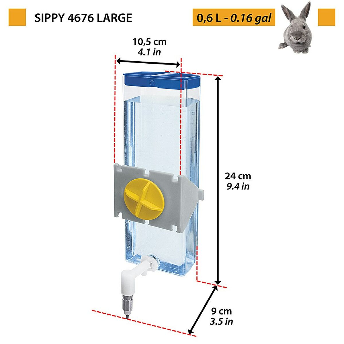 Alimentação animal Ferplast Sippy 4676 Aço inox 600 ml Roedores transparentes-3