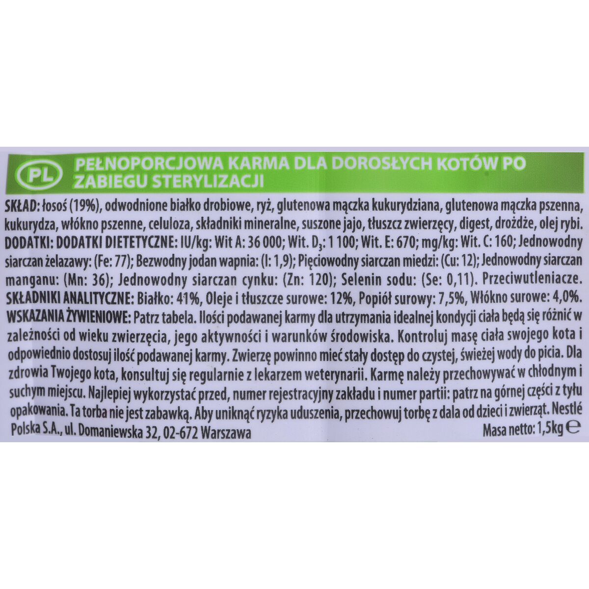 Корм для котов Purina Sterilised Adult Для взрослых Лососевый 1,5 Kg-3