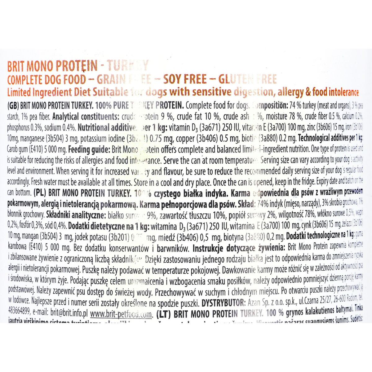 Влажный корм Brit индейка 400 g-2