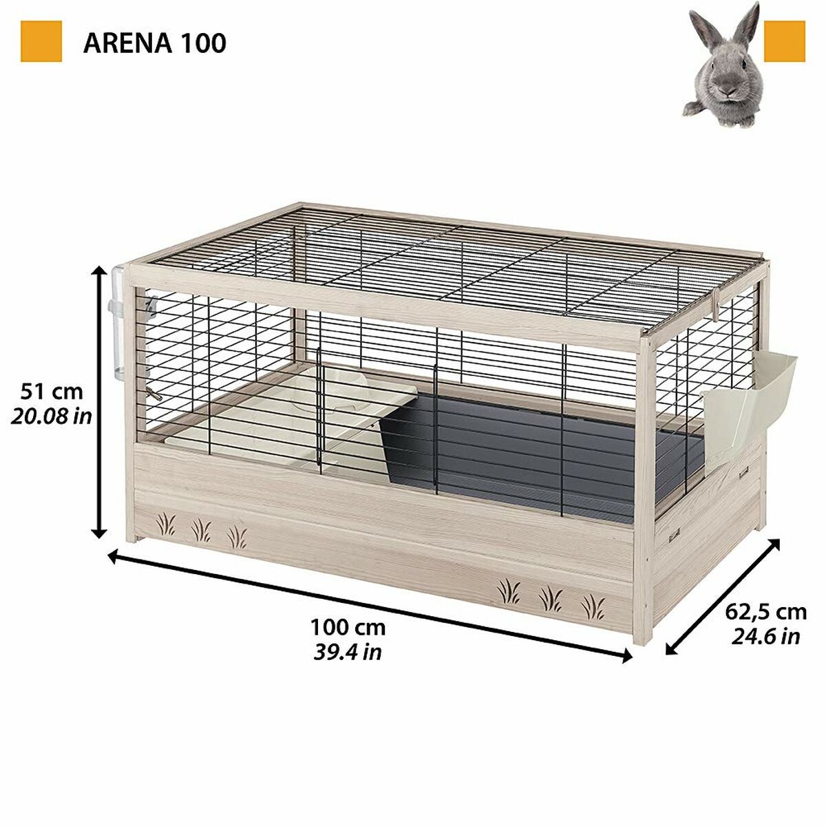Клетка Ferplast 12 kg Акрил Деревянный Металл Пластик 100 x 51 x 116,5 cm-2