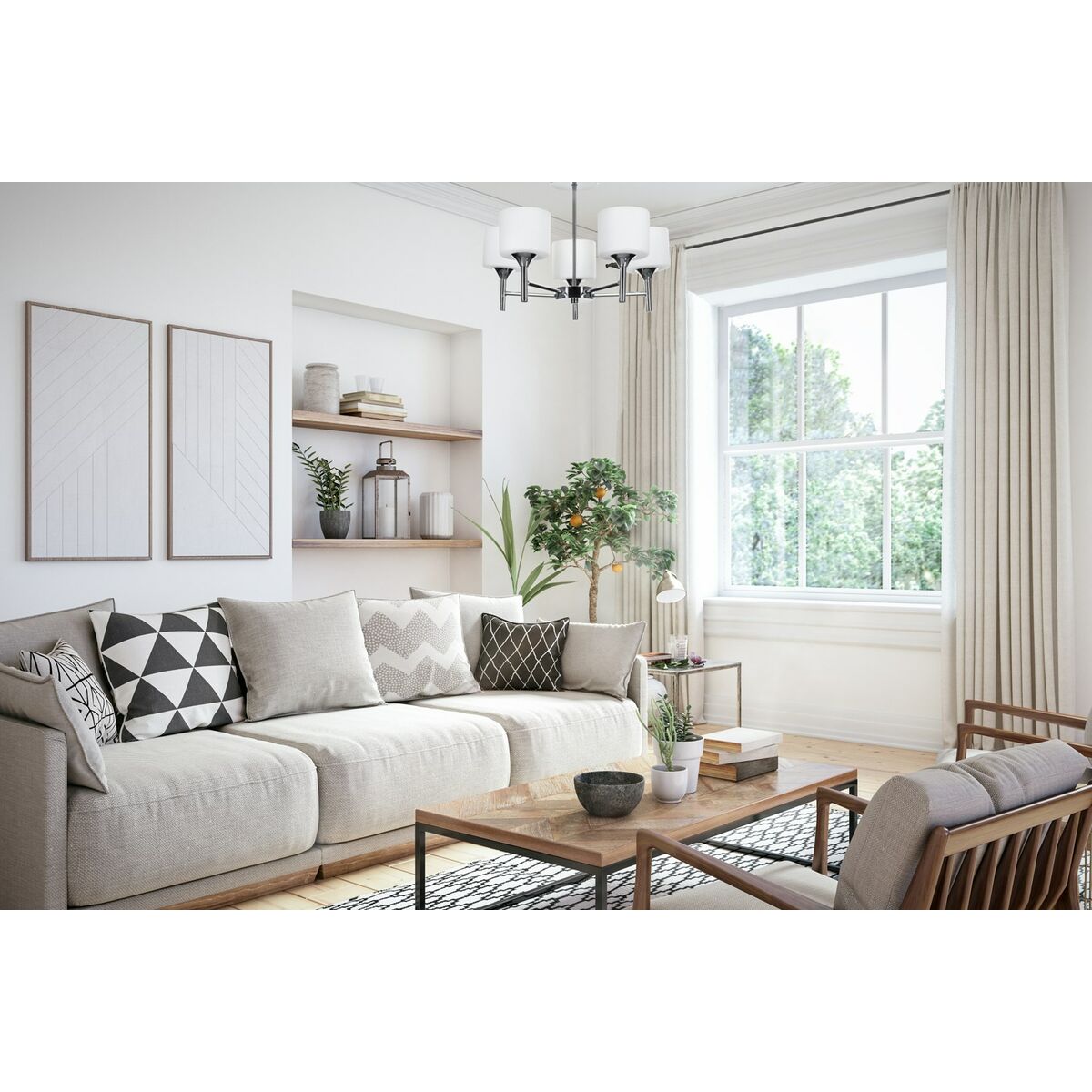 Потолочный светильник Activejet AJE-MIRA 5P Белый Серебристый Металл 40 W 47,5 x 34 x 47,5 cm-5