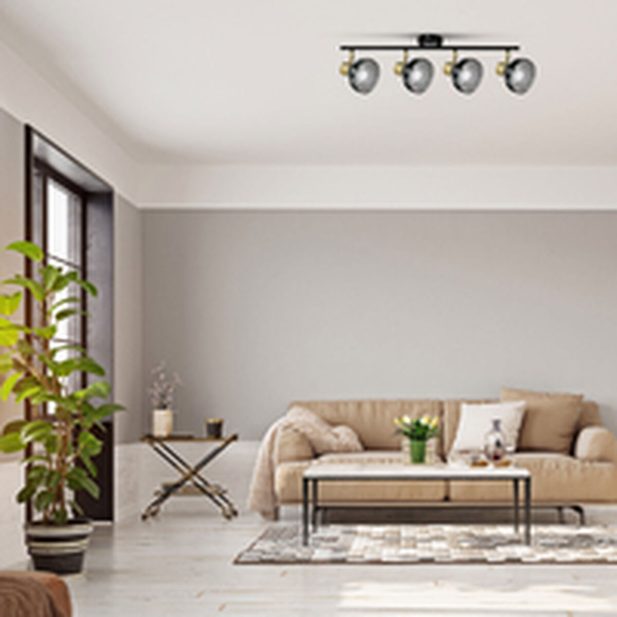 Потолочный светильник Activejet AJE-LISA 4P                     Чёрный Золото Металл 40 W 230 V-4