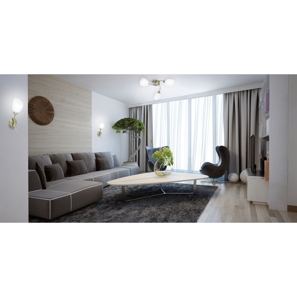 Потолочный светильник Activejet Benita Белый никель Металл Cтекло 40 W 230 V 60 cm-4