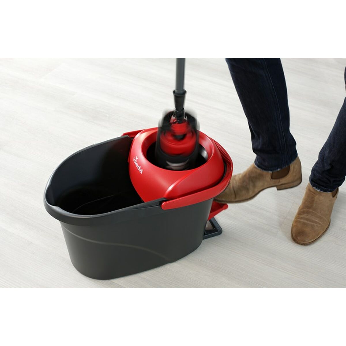 Mop with Bucket Vileda Ultramat Turbo XL Black Red Microfiber-5
