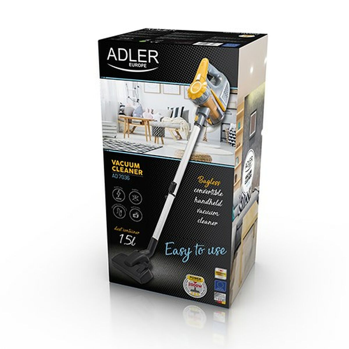 Vacuum cleaner without cord Adler AD 7036 Black Gray Orange Bronze 800 W-6