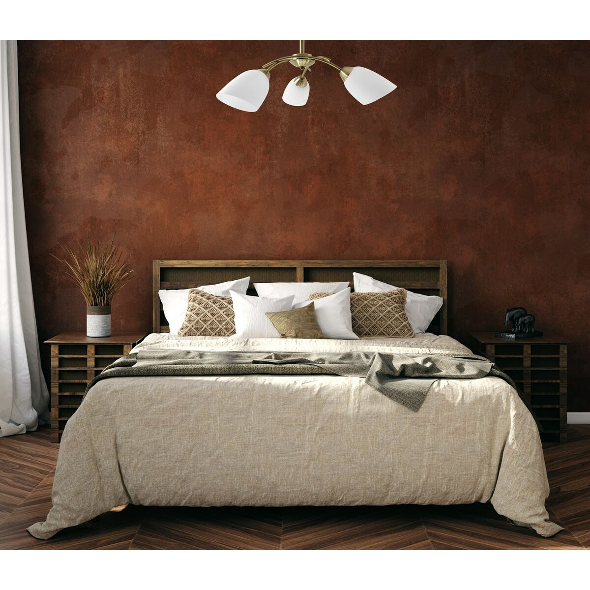 Потолочный светильник Activejet NIKITA 3P Patyna Белый Металл Cтекло 120 W-4