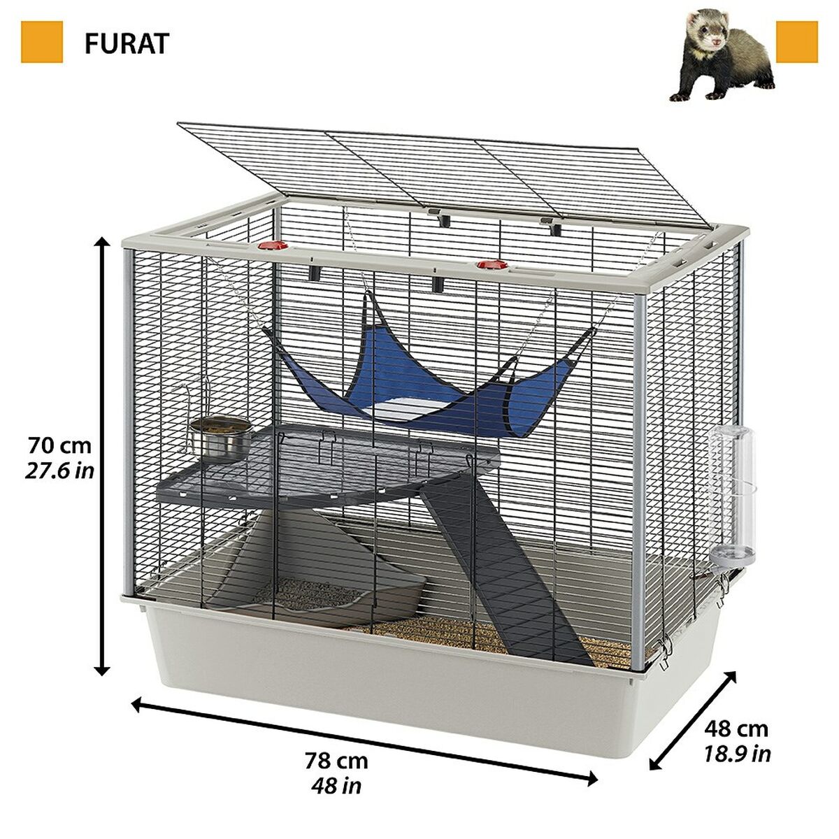 Клетка Ferplast 57059814 Металл Пластик 70 x 70 x 48 cm-2