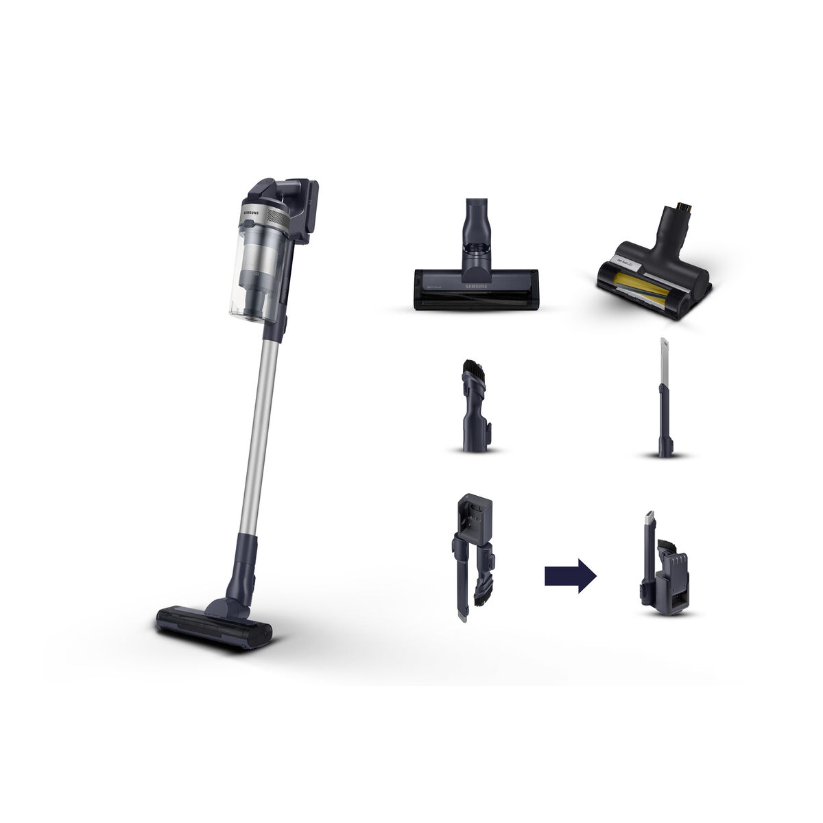 Samsung Jet 65 Pet Broom Vacuum Cleaner VS15A60AGR5/WA Black/Silver Silver-3