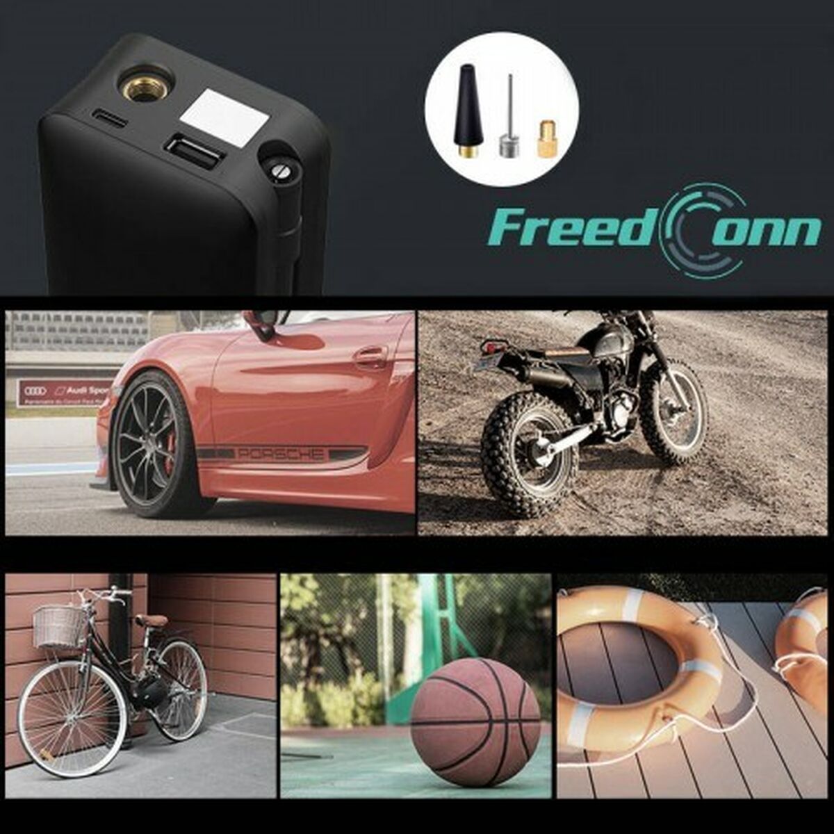Compressore aereo portatile con LED Freedconn C3106 10 bar 160 l/min 1 Oggetti-5