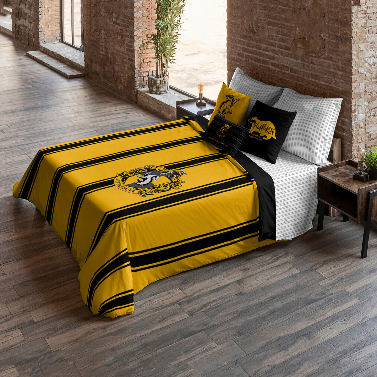 Harry Potter Hufflepuff Yellow Black 220 x 220 cm 135/140床-2