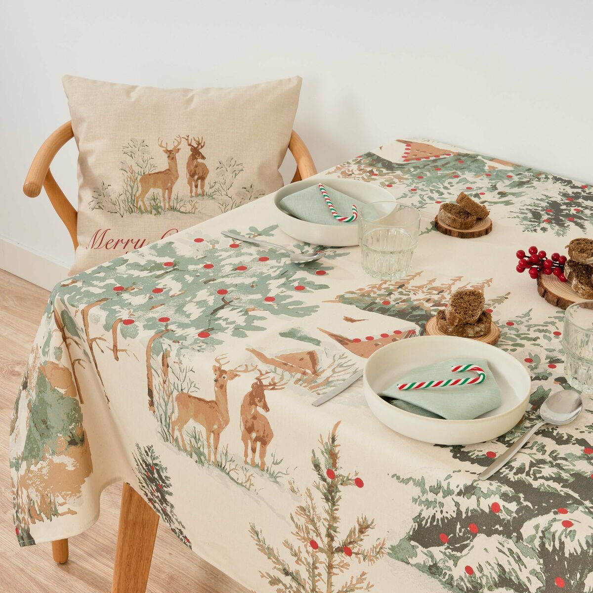 Скатерть устойчивая к пятнам Belum Christmas Deer 100 x 155 cm-6