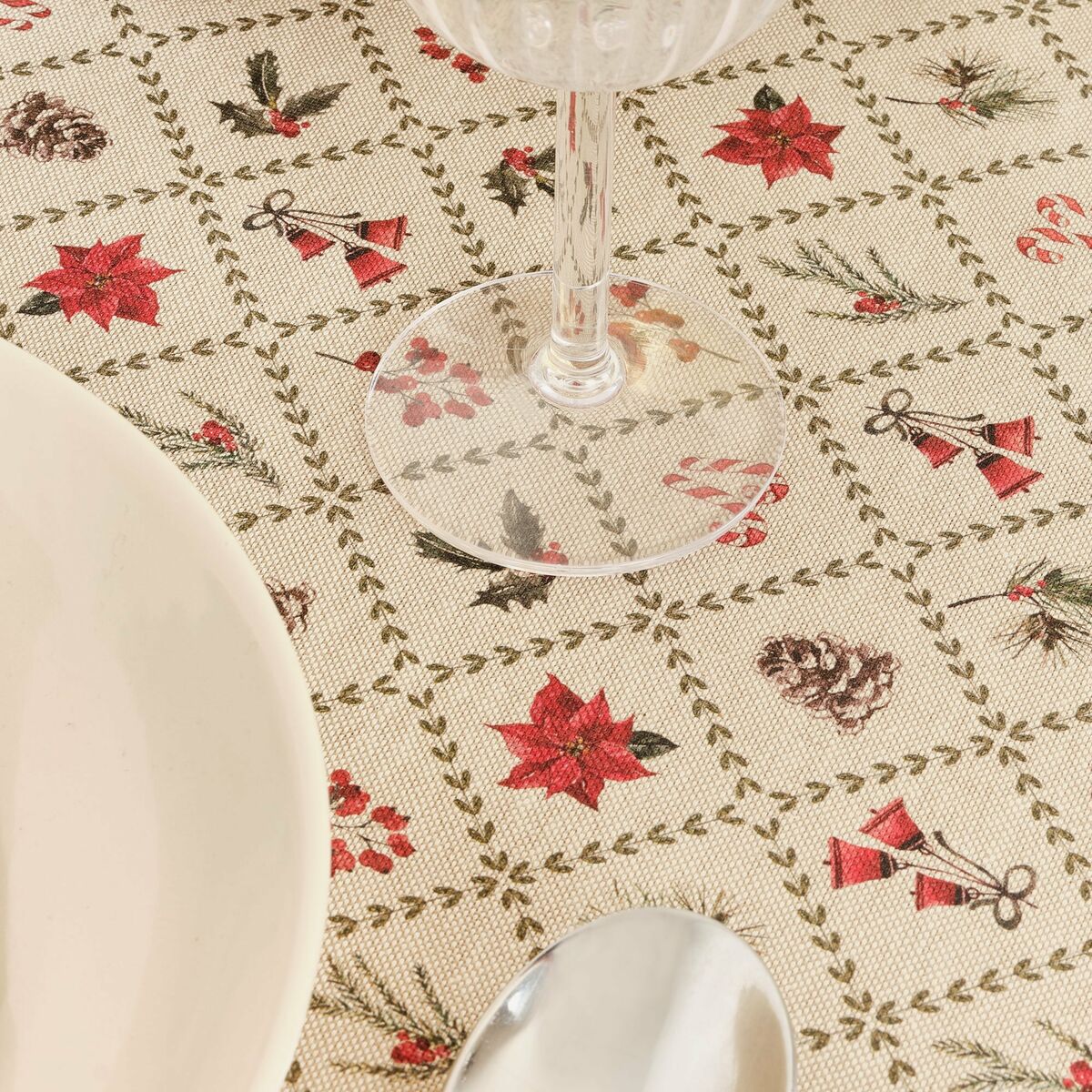 Скатерть устойчивая к пятнам Belum Christmas Flowers 100 x 155 cm-3