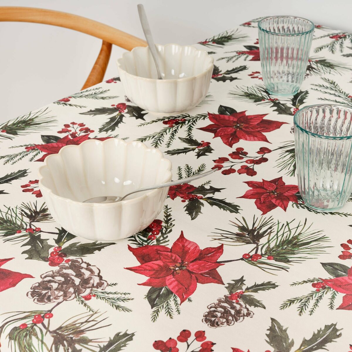 用树脂制成的桌布可抵御Belum Christmas Flowers 300 x 140 cm的污点-2