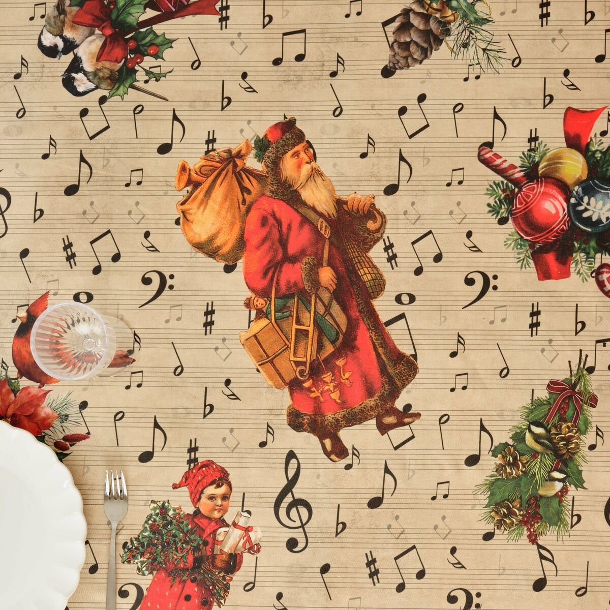 用树脂制成的桌布可抵御Belum Christmas Sheet Music 300 x 140 cm的污点-4