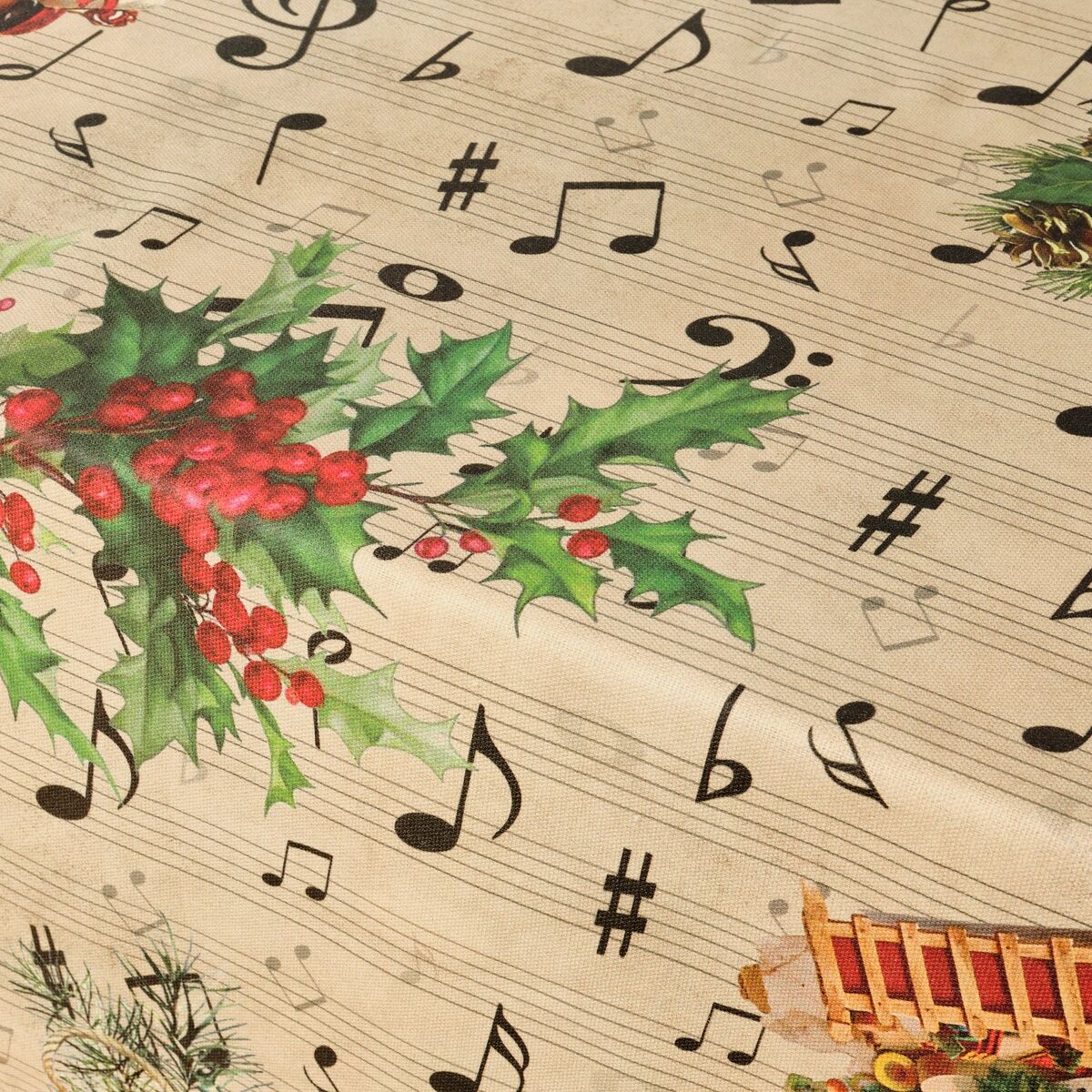 用树脂制成的桌布可抵御Belum Christmas Sheet Music 300 x 140 cm的污点-6