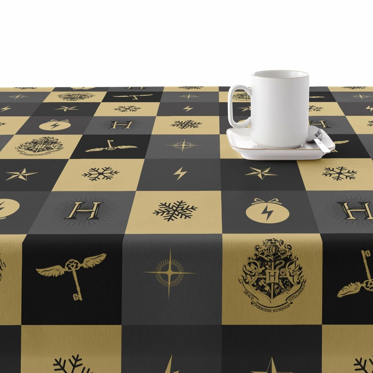 Tischdecke aus Harz, fleckenfest Harry Potter Hogwarts Weihnachten 200 x 140 cm-2