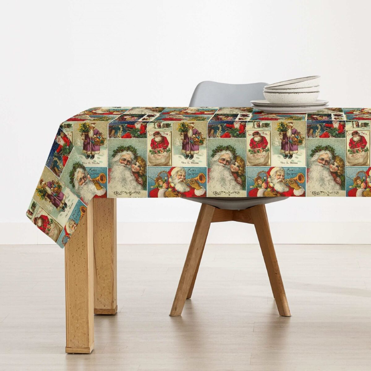 Belum Vintage Christmas 140 x 140 cm stain resistant resin tablecloth-3