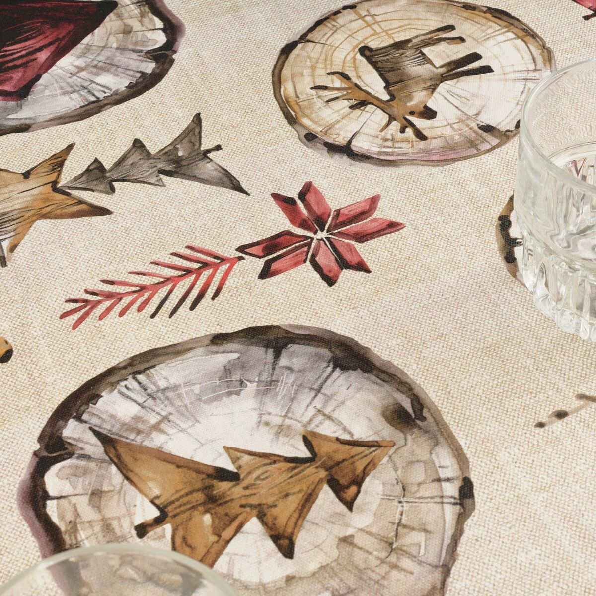 Belum Wooden Christmas 140 x 140 cm stain resistant resin tablecloth-5